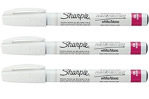 Sharpie Extra Fine Point Bright White Metallic Paint Marker Pens, Pack of 3