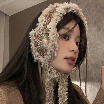 earmuffs warm ear covers plush knit earmuffs furry ear warmer ear protection y2k windproof foldable cold weather women khaki
