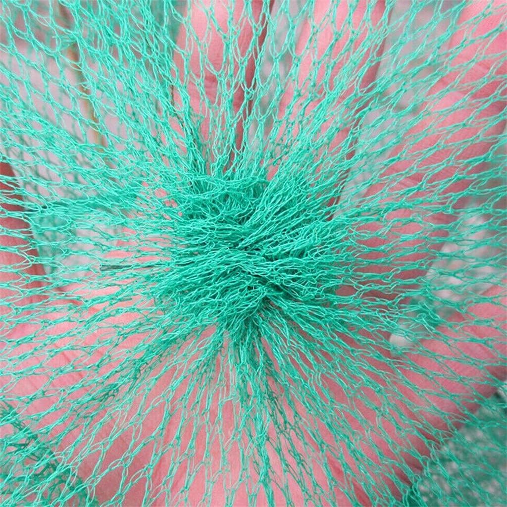 Crab Shrimp Minnow Fishing Bait Cast Dip Net Cage Nylon Foldable Fishing Net Pot Trap Fishing Net (Color : B)