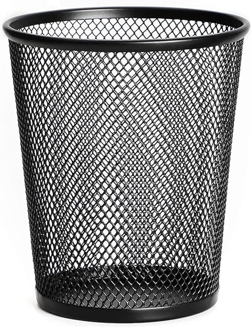 YZYANZI Pen Holder Metal Mesh Pencil Holder for Desk Office Pen Organiser Black, 1 Pack (CONE)