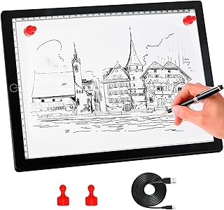 comzler Light Board, A4 Tracing Light Box, Magnetic Light Pad, Light Table for Tracing, LED Light Drawing Board, Sketch Pad LED Light Drawing Pad, Cricut Light Pad, Dimmable Brightness