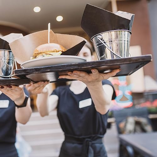 Miniatura 5 de PATIKIL Bandeja de plástico para servir restaurante de 16.5 x 11.4 pulgadas, 3 piezas rectangulares de comida rápida, bandeja multiusos para