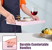 Vista 31 de Gifturbo Bandeja negra para servir, bandejas decorativas de mármol con asas, bandeja de mesa auxiliar, bandejas de plástico rectangulares otomanas