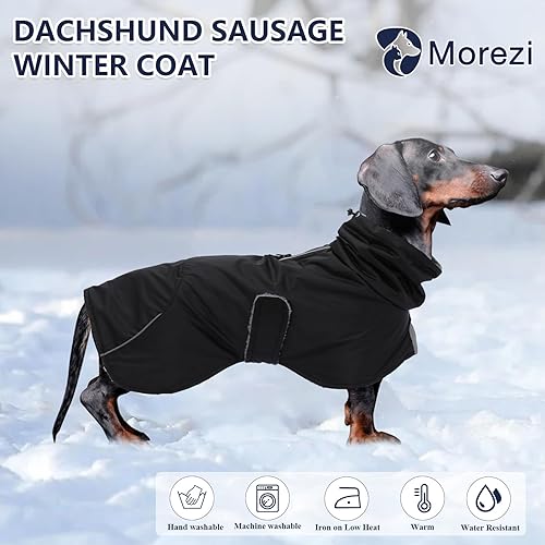 Miniatura 2 de Abrigos de perro salchicha impermeables, perfectos para perros salchichas, salchichas, abrigo de invierno para perro Weiner con forro polar