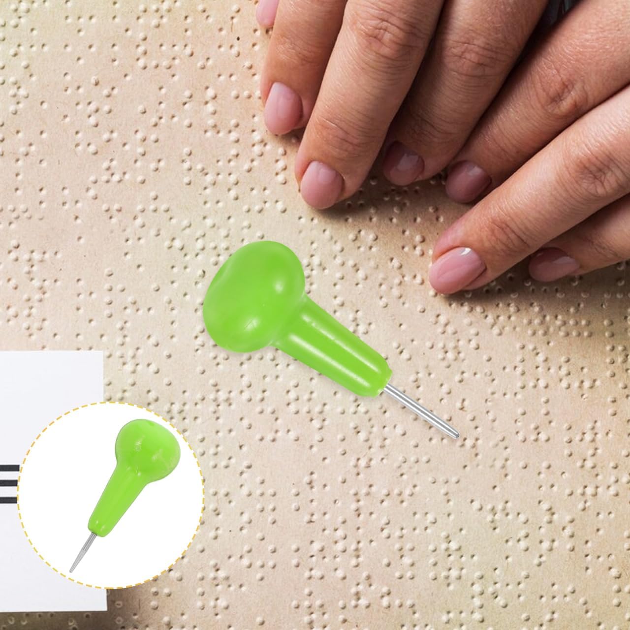 1Pc Braille Writing Pen BrailleTypewriter Braille Learning Ruler Support Board Low Products Impaired Products Writing Machine Blind Bumper Blind People Gadgets