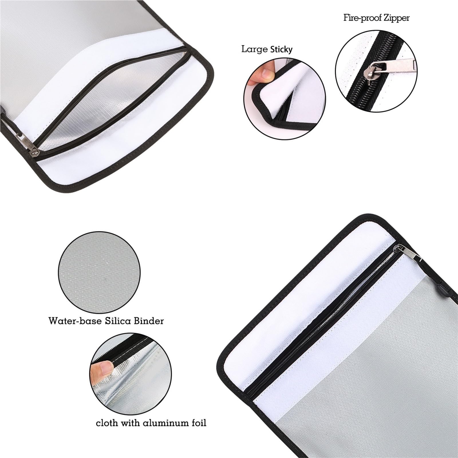 Bolsa de dinero con cremallera, bolsa impermeable for documentos, almacenamiento información, contratos, certificados, bienes raíces Para Documentos