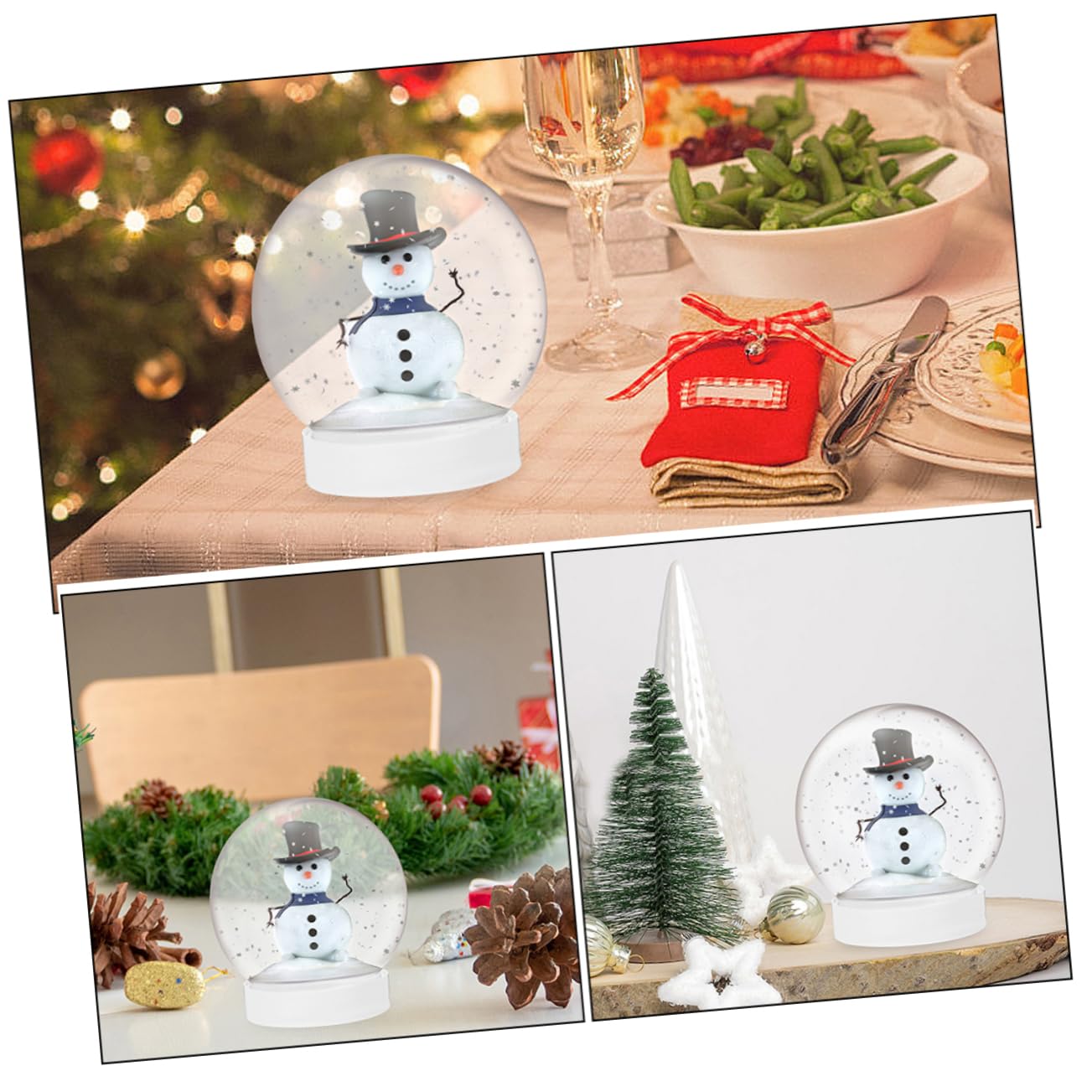ABOOFAN 60 Piezas Globo De Nieve Artesanía Manualidades Haciendo Globo De Agua Globo De Agua De Plástico Globos De Agua Vacios Navidad Pantalla De Lámpara El Plastico