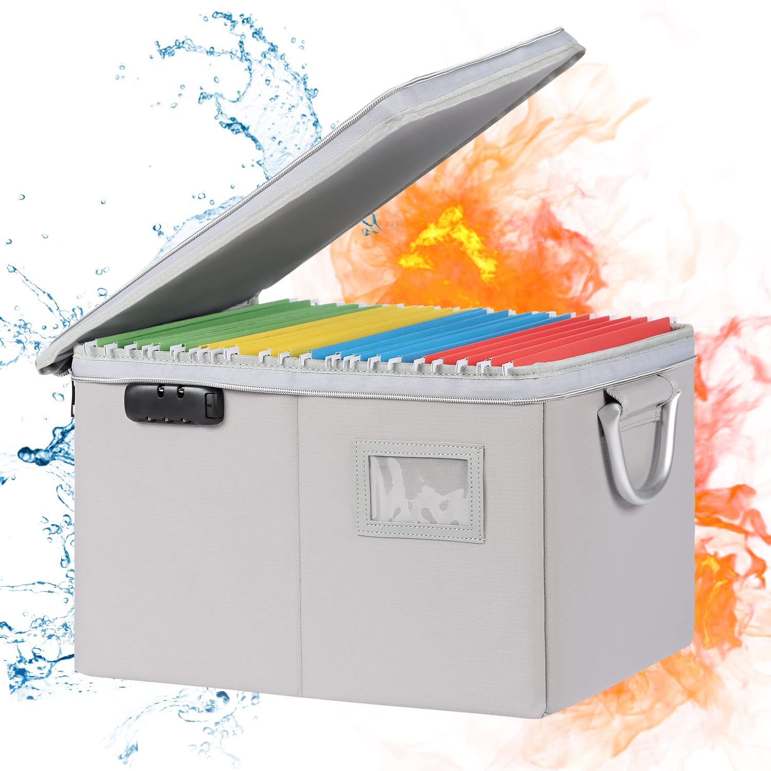 Buy Ruboka File Box Fireproof with Lock, Document Box Filing Box File Storage Organizer with