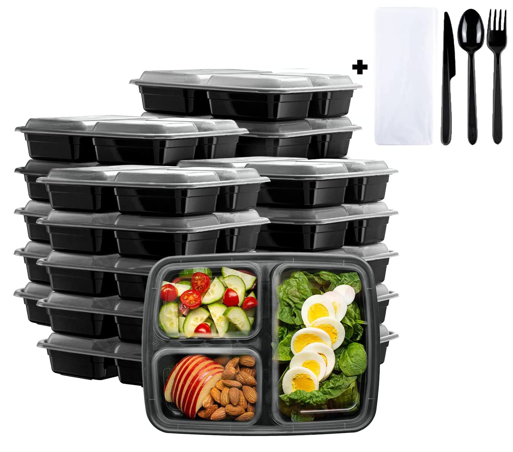 Buy [15 Pack] 32oz Meal Prep Disposable Food Containers 3