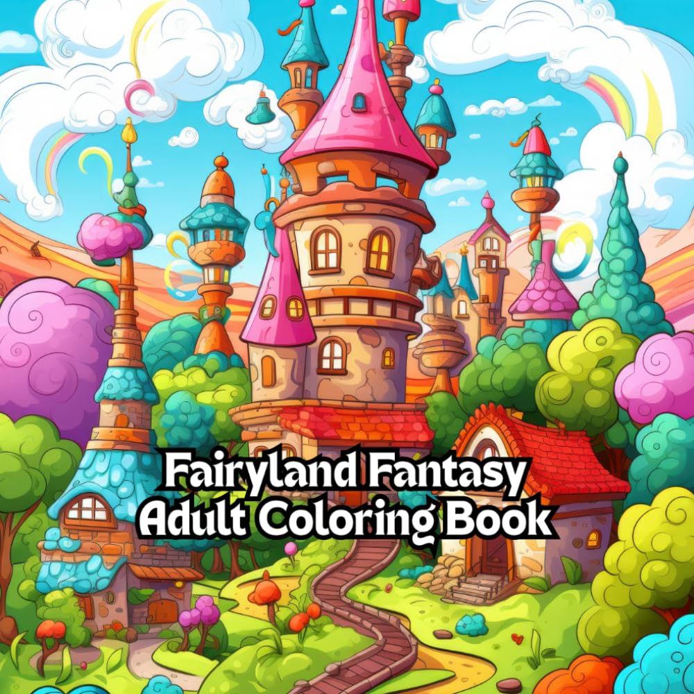 Fairyland Fantasy Coloring Book: Enchanting Fairy Tales, Magical Creatures & Whimsical Scenes for Adults, Teens and Kids — Stress Relief & Mindfulness Coloring Pages