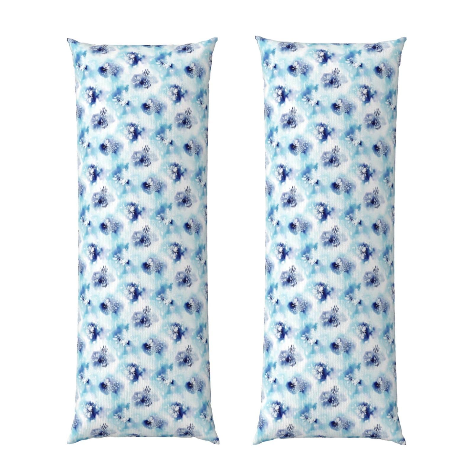 Body Pillow Cover 20x60 Blue Tie Dye Watercolor Floral, Zippered Microfiber Pillowcase, Soft Cozy Cushion Case, Wrinkle Fade Resistant for Bed Couch