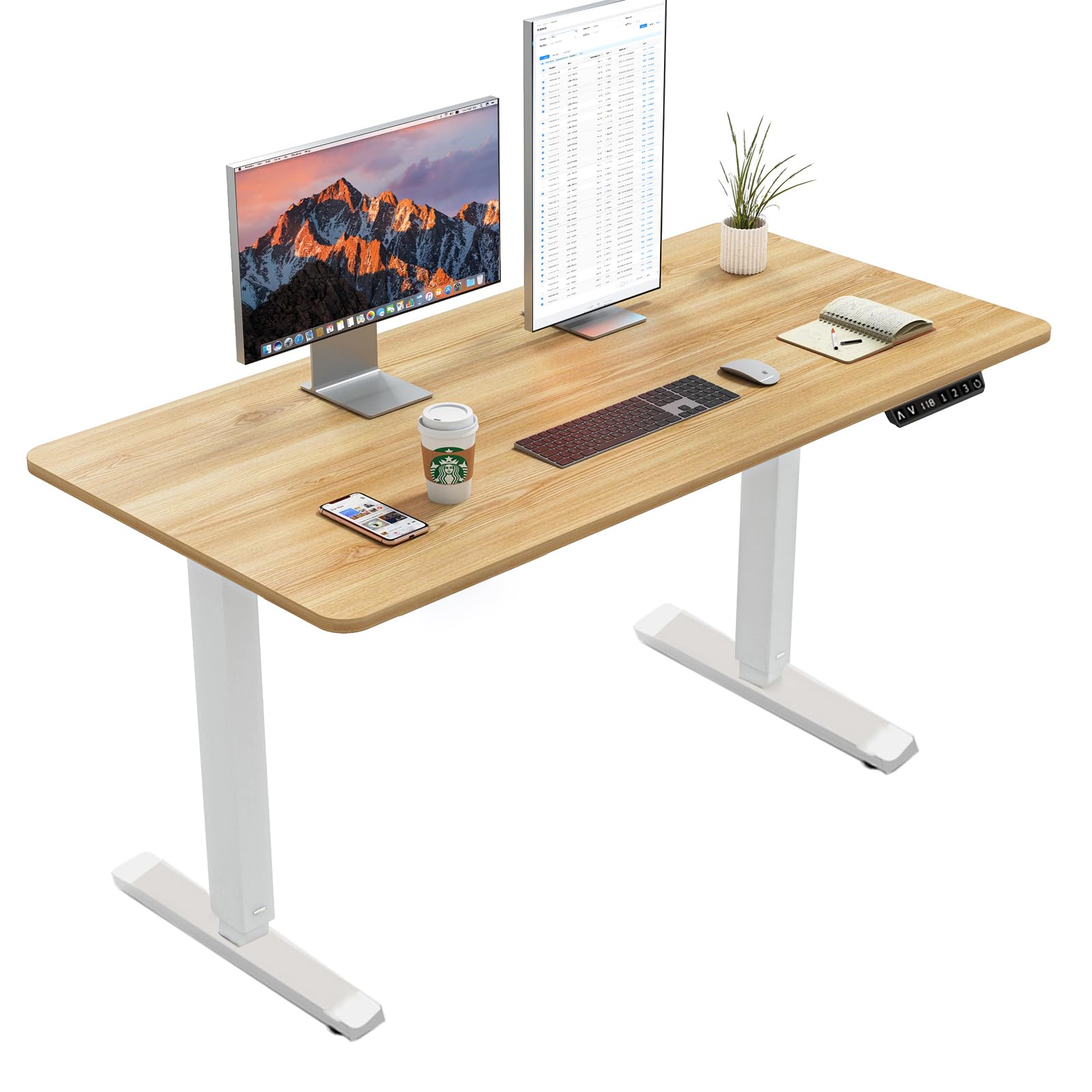 Amazon | LSTLIFE 電動 昇降デスク 昇降式デスク 一枚板 (段差なし