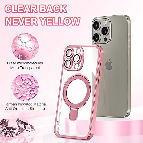 Miniatura 4 de LONTECT Funda para iPhone 15 Pro con soporte magnético invisible compatible con MagSafe protección contra caídas a prueba de golpes, funda