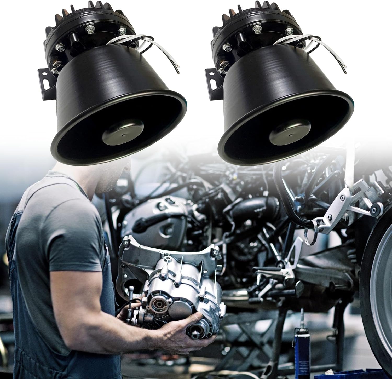 12V Automotive Horn with Aluminum Housing and 400W Output for Cars Motorcycles Car