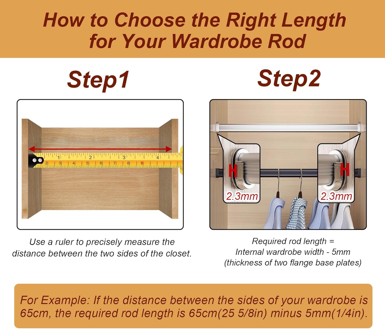 2 Pack Heavy Duty Closet Rods, 330 lb Capacity Space-Saving Hanging Poles & Fittings, 36in Silver Wardrobe Rails for Bedroom Storage Solutions