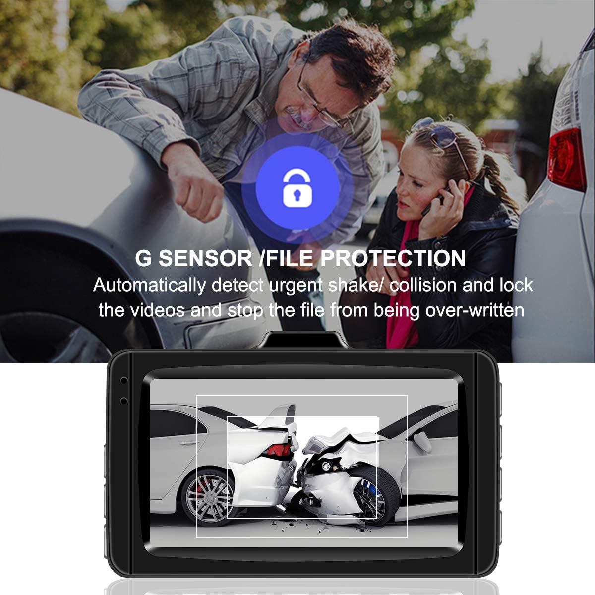 Dash Cam 1080P Full HD Car Dashboard Camera Recorder for Cars with Super Night Vision, 3” LCD Screen DVR Dashcam , Parking Monitor, G-Sensor, WDR, Motion Detection