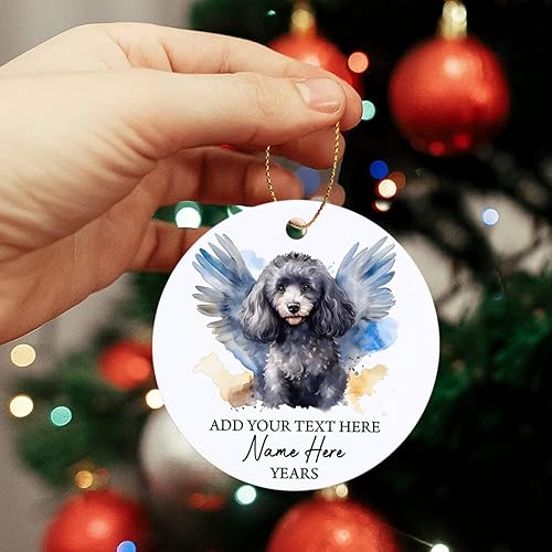 Vista 153 de Adorno conmemorativo personalizado de Bulldog Inglés – Alas de ángel, regalo de Navidad personalizado para perro, mamá y papá Adorno de Bulldog
