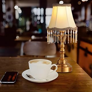 Small Mini Vintage Cordless Battery Operated Table Lamps,Kitchen bar Counter Dining Bedside Wireless Table Lamps - Khaki