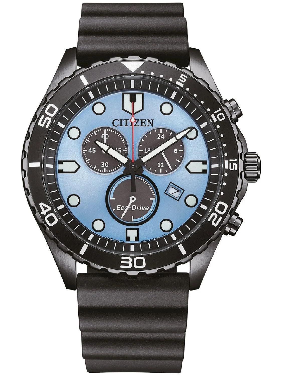 Citizen Men's Blue Eco-Drive Chronograph Polyurethane Strap Dial At2567-18L 100M Watch