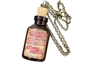 Goth Necklace with Apothecary Potion Glass Bottle