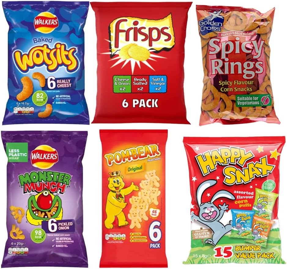 Walkers Original Variety of Snacks & Crisps Sharing bag, Multi Pack