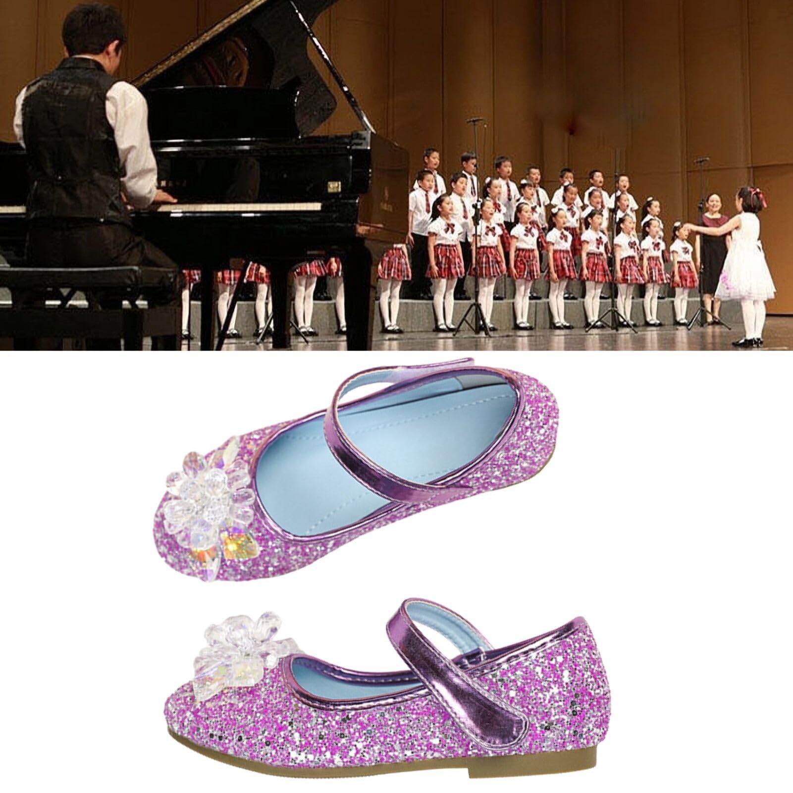 Zapatos de Princesa Elsa para niñas, Bailarinas Disfraces Infantiles para Fiestas, espectáculos y Boda