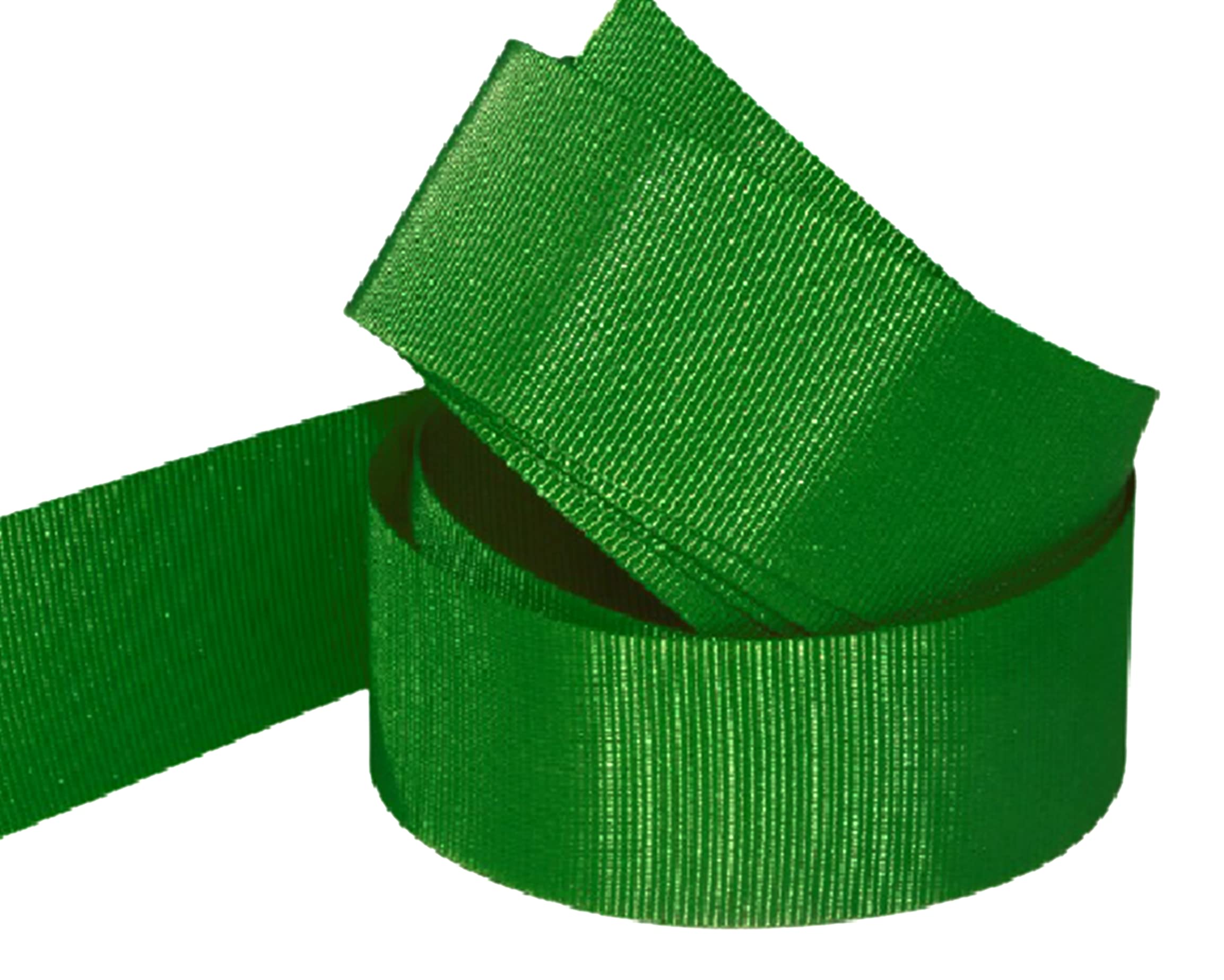 Grosgrain Ribbon -23 Meters / 25 Yards Rolls, for Gifts Wrap Sew Party Decorations Events Wedding Christmas Crafts Bows DIY Bouquets Cake Double Sided, Size 50mm Buy 3 GET 1 Free (Green)