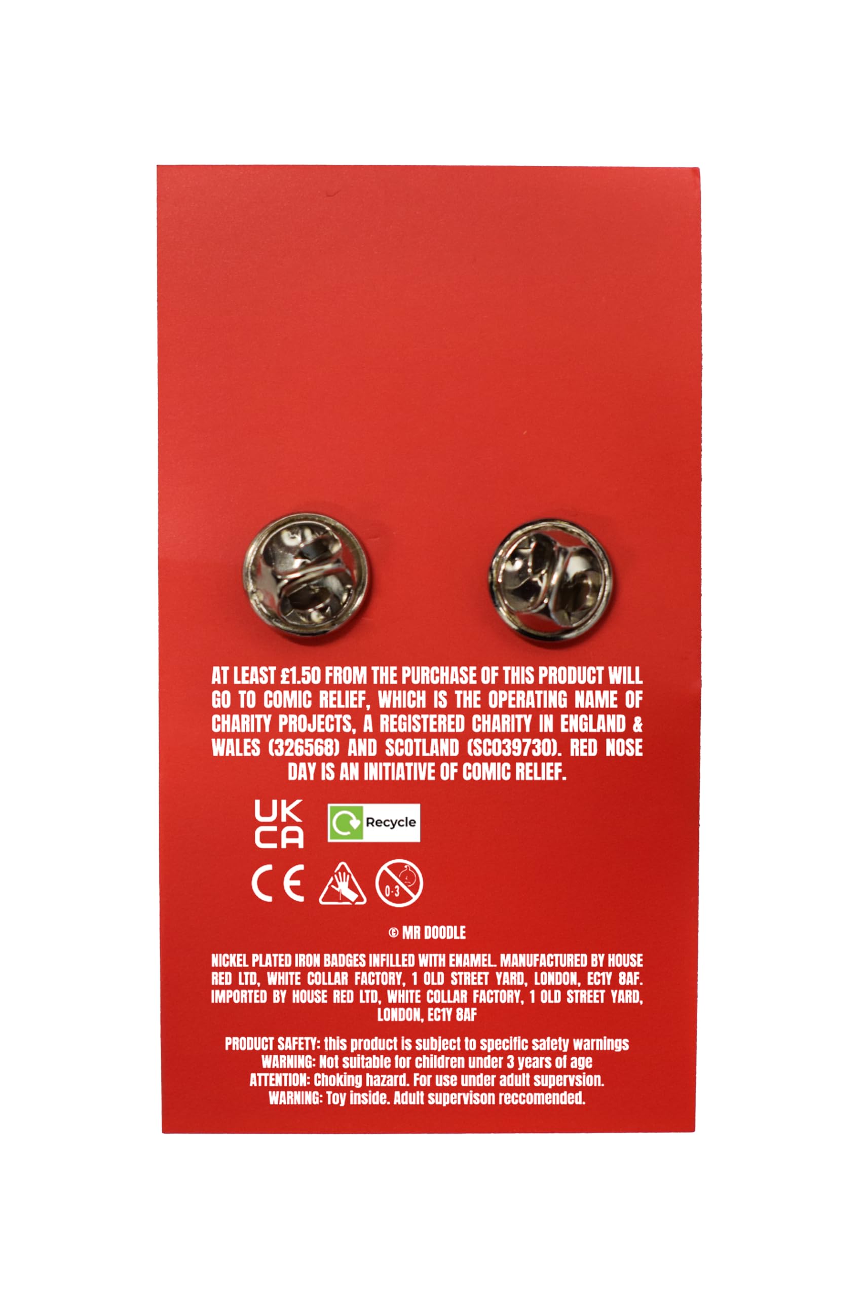 Red Nose Day 2026: Mr Doodle pin badges- On behalf of Comic Relief - 3