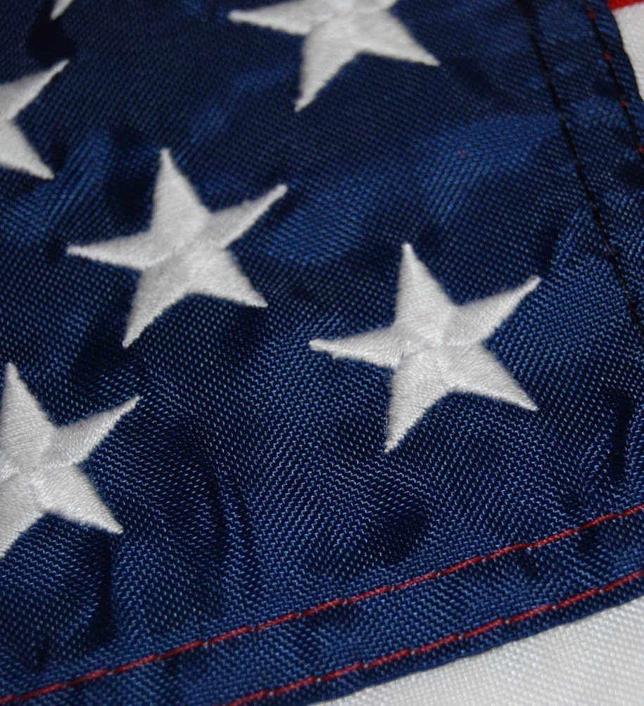 AES 12x18 USA American Embroidered Sewn 100% Hand Made Premium Quality Cotton Flag 12"x18" Banner