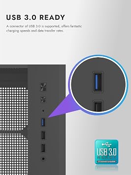 darkFlash DB460M Micro-ATX PC Gaming Case, Full-Mesh Front Panel for High Airflow, Tool-Free Clamshell Side Panel, Supports RTX 5090 up to 420mm, 360mm Top Radiator Support, Black