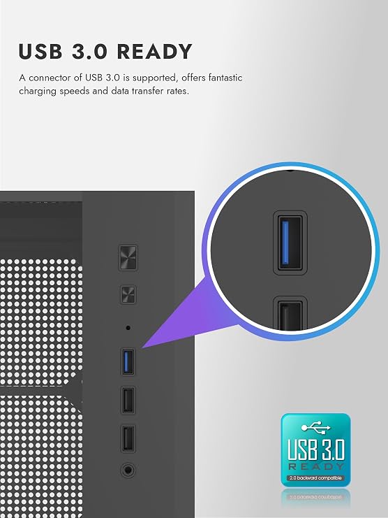 darkFlash DB460M Micro-ATX PC Gaming Case, Full-Mesh Front Panel for High Airflow, Tool-Free Clamshell Side Panel, Supports RTX 5090 up to 420mm, 360mm Top Radiator Support, Black