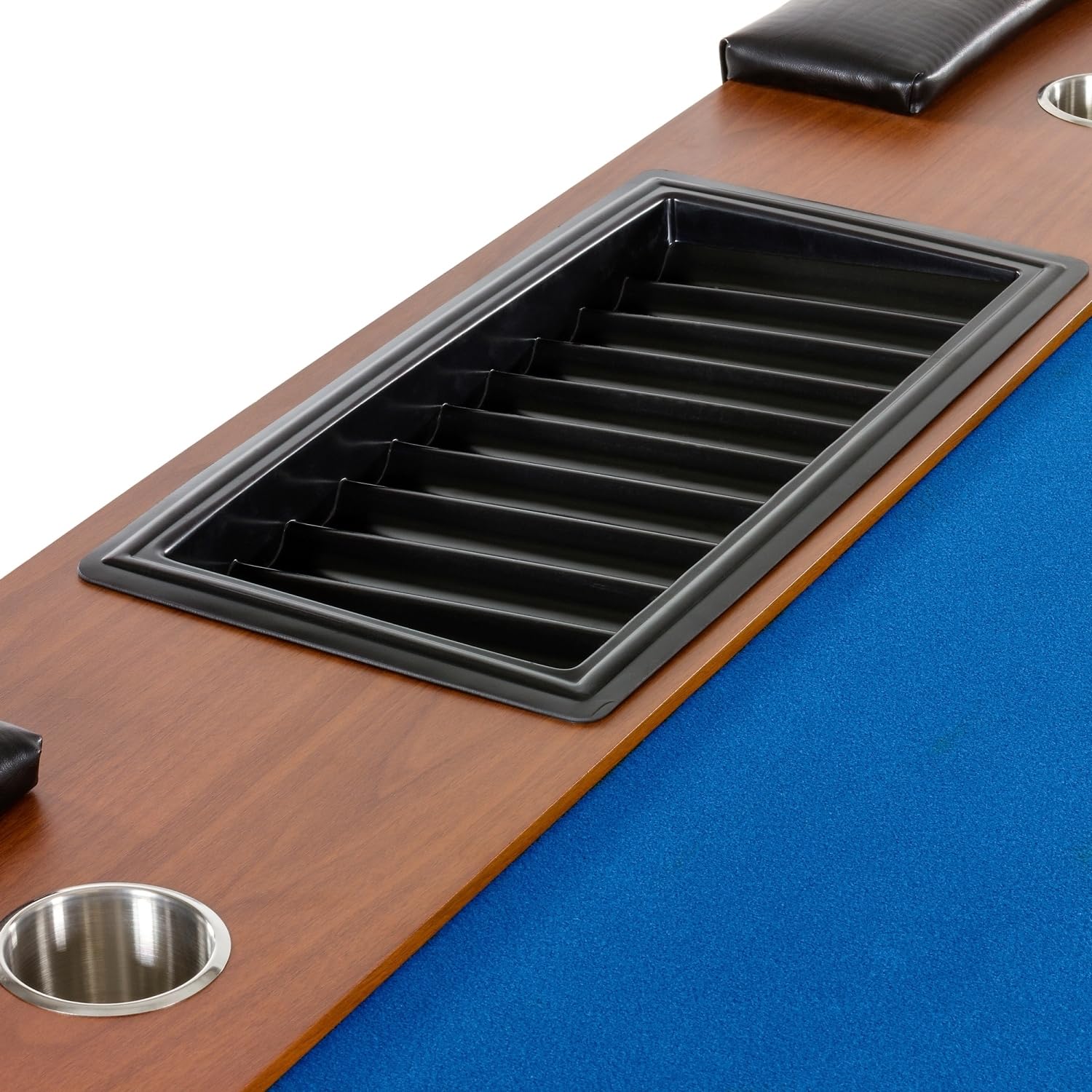 GAMES PLANET Table de Poker Royal Flush, 213 x 106 x 75 cm, Choix de Couleur, Poids 58 kg, 9 Porte-Boissons, Repose-Bras rembourré