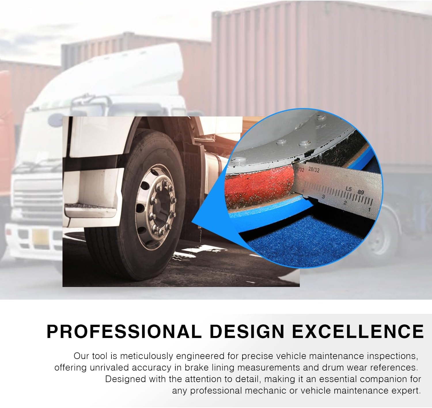 Brake Tech Tools Made in America Technician Gauge Pocket Tech Gauge Labeled in 32nds with Ruler Longer Length Tool for Vehicle Maintenance Inspection BT-1034T32R