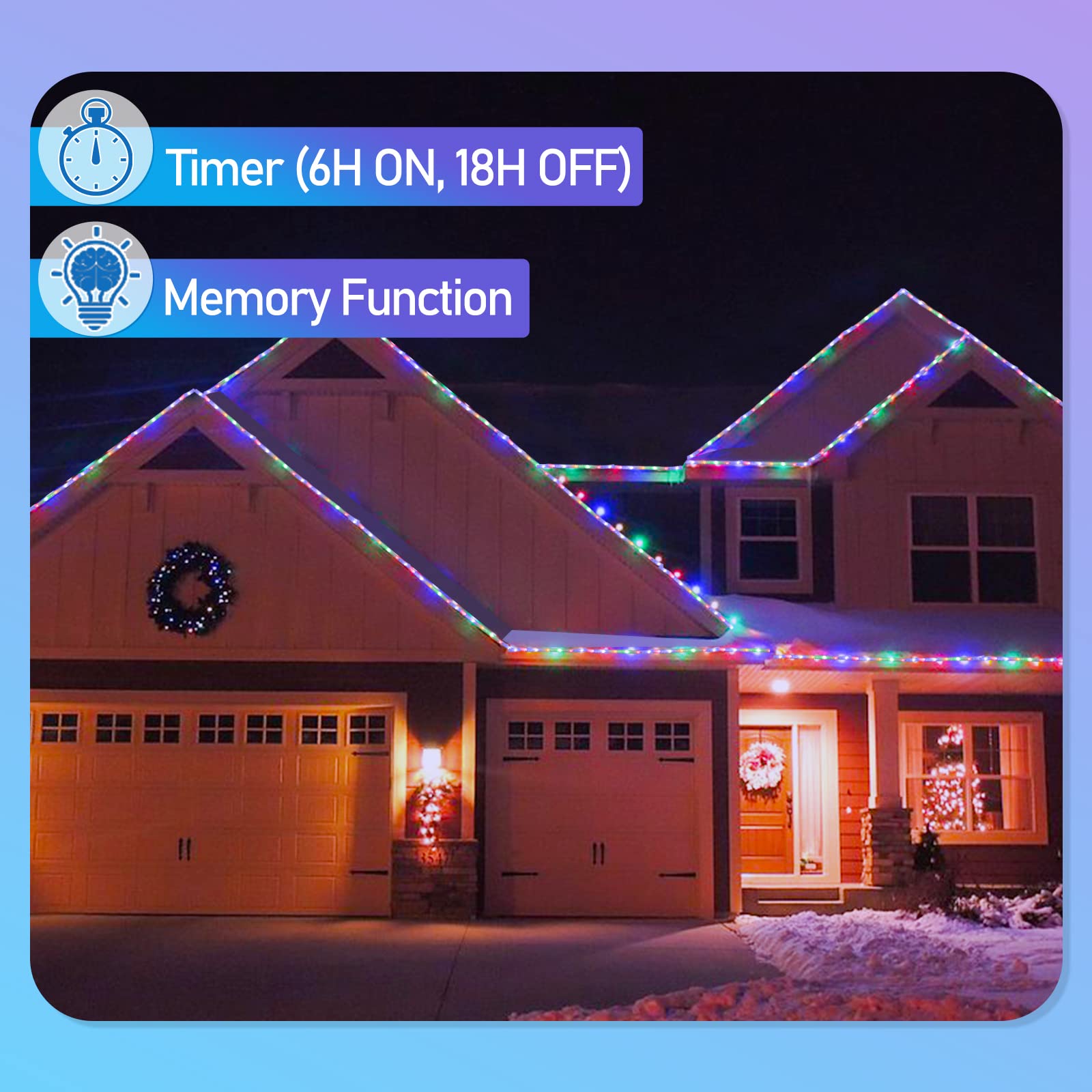 Manguera de luz para exteriores, 40 metros, 960 LED, manguera de luz para exteriores, 8 modos, manguera de luz para Navidad, fiesta, cadena de luz impermeable para exteriores, colorida