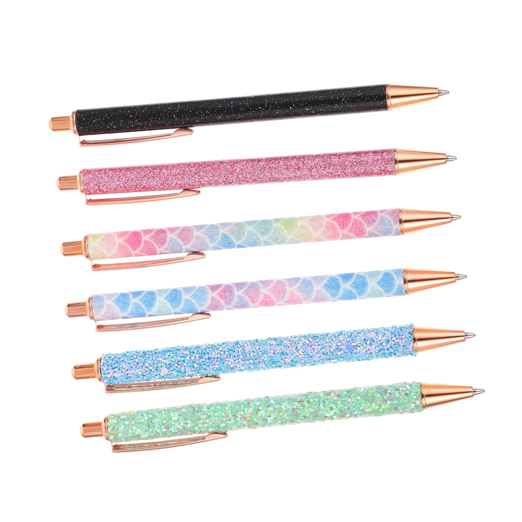 Lot De 3 Stylos À Bille À Paillettes Pour Étudiants Écriture Fluide 6 Pièces X 3