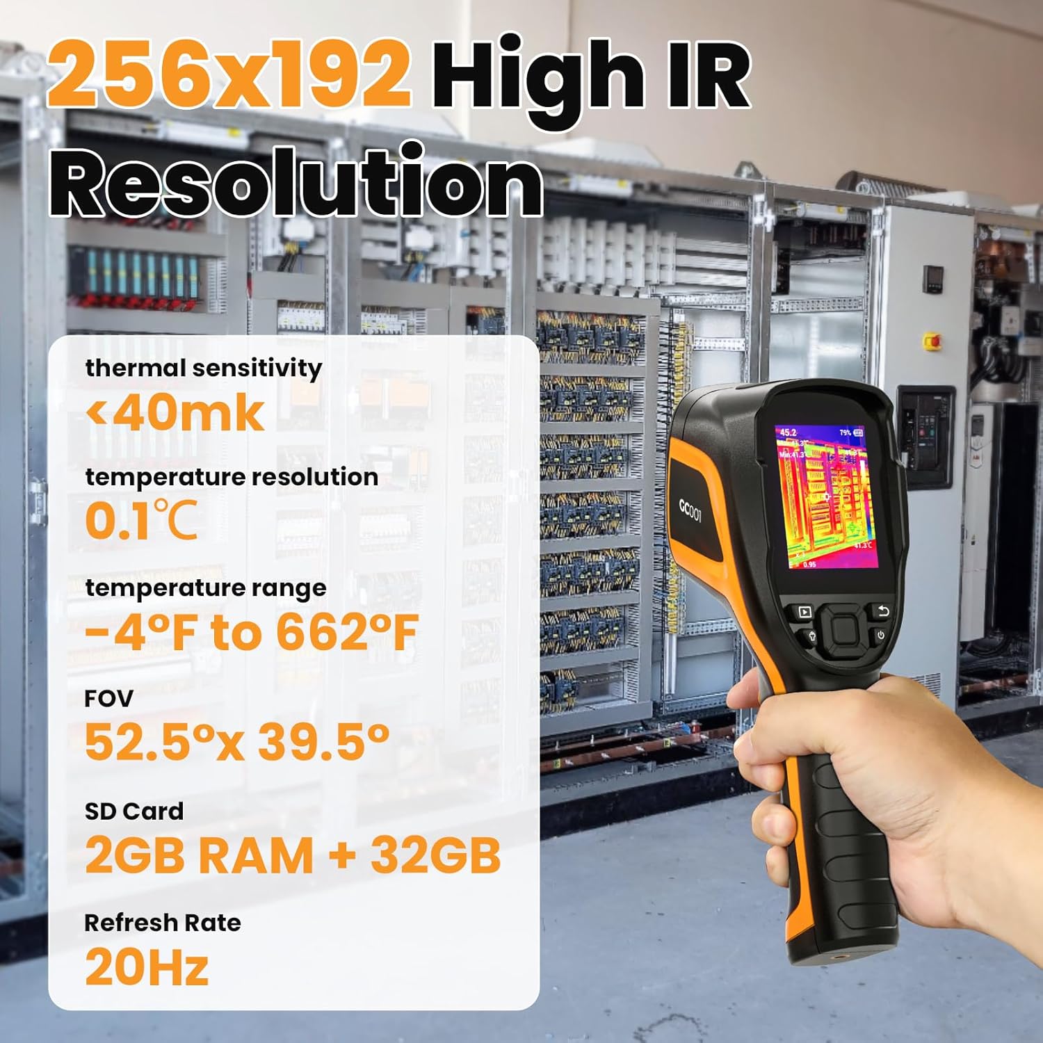 GODIAG Handheld Thermal Imaging Camera - 320x240 TISR & 256x192 IR Resolution, with PC Analysis, Video Recording, 12h Battery Life Thermal Imager with 32GB SD Card