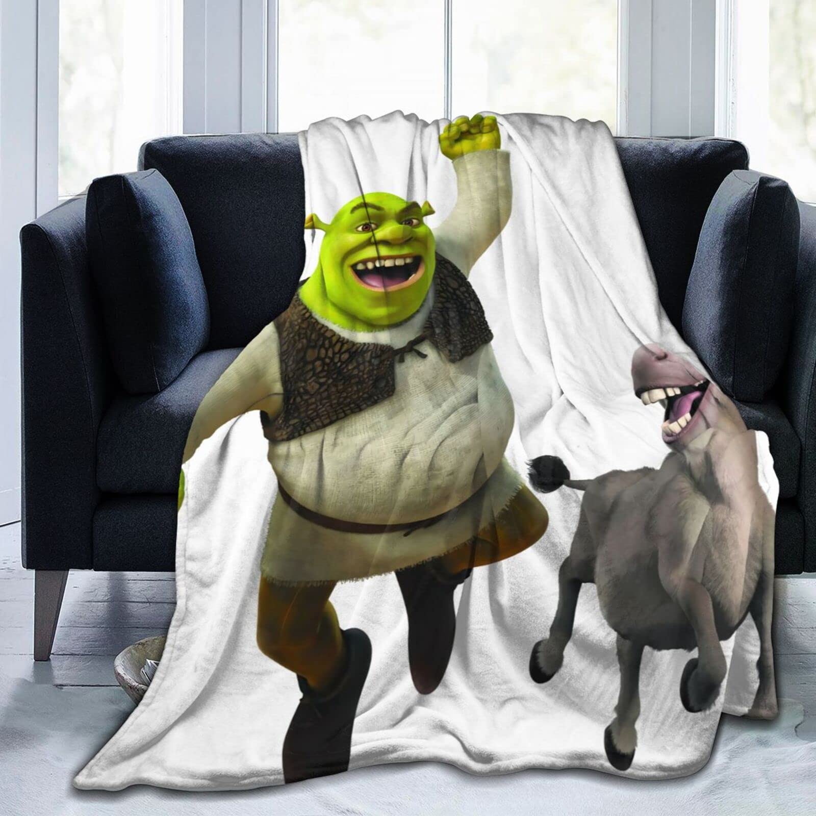 SHR.Ek Christmas Anime Throw Blanket, Super Soft Cozy Warm Flannel Blankets for Bed,Couch,Winter, 80"X60"