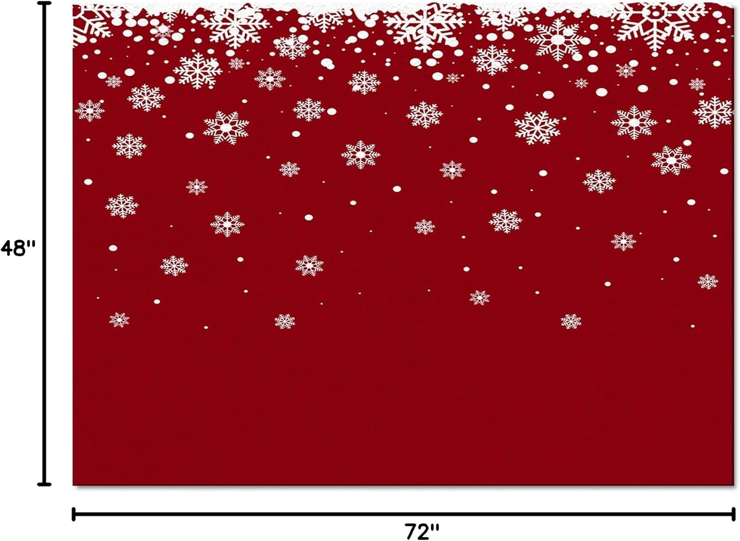 Fantasy Snowflake Area Rug 4'x6' for Living Room, Kids Teen Girls Boys Bedroom, Christmas Winter Snow Red Holiday Outdoor Indoor Washable Carpet Runner Area+Rug for Kitchen, Hallway, Entryway