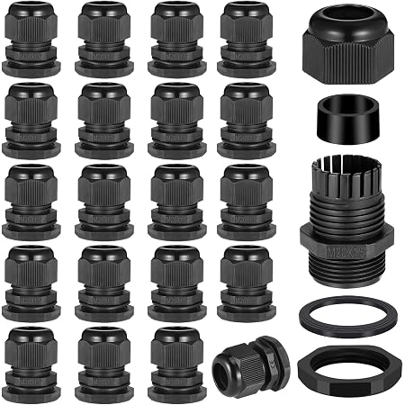 14x Kabelverschraubung M25 – IP68 Wasserdicht, Nylon-Kabeldurchführung Für Schaltkästen & Outdoor-Garten, Schwarz