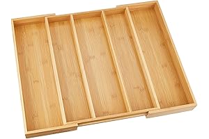 Utoplike In-Drawer Knife Block Bamboo Kitchen Knife Drawer Organizer