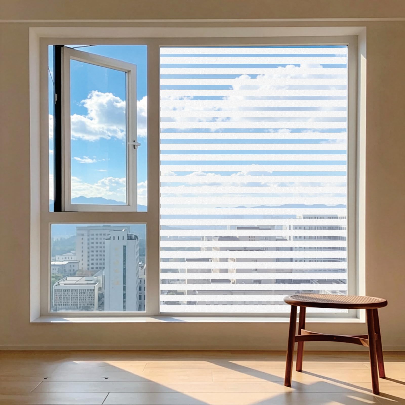 Window Film Privacy Film 55 x 240 cm Blocks UV Static Cling No Glue Removable Heat Cotrol, Privacy Protection, Opaque Frosting Cover, Frosted Window Films for Bathroom, Shutters
