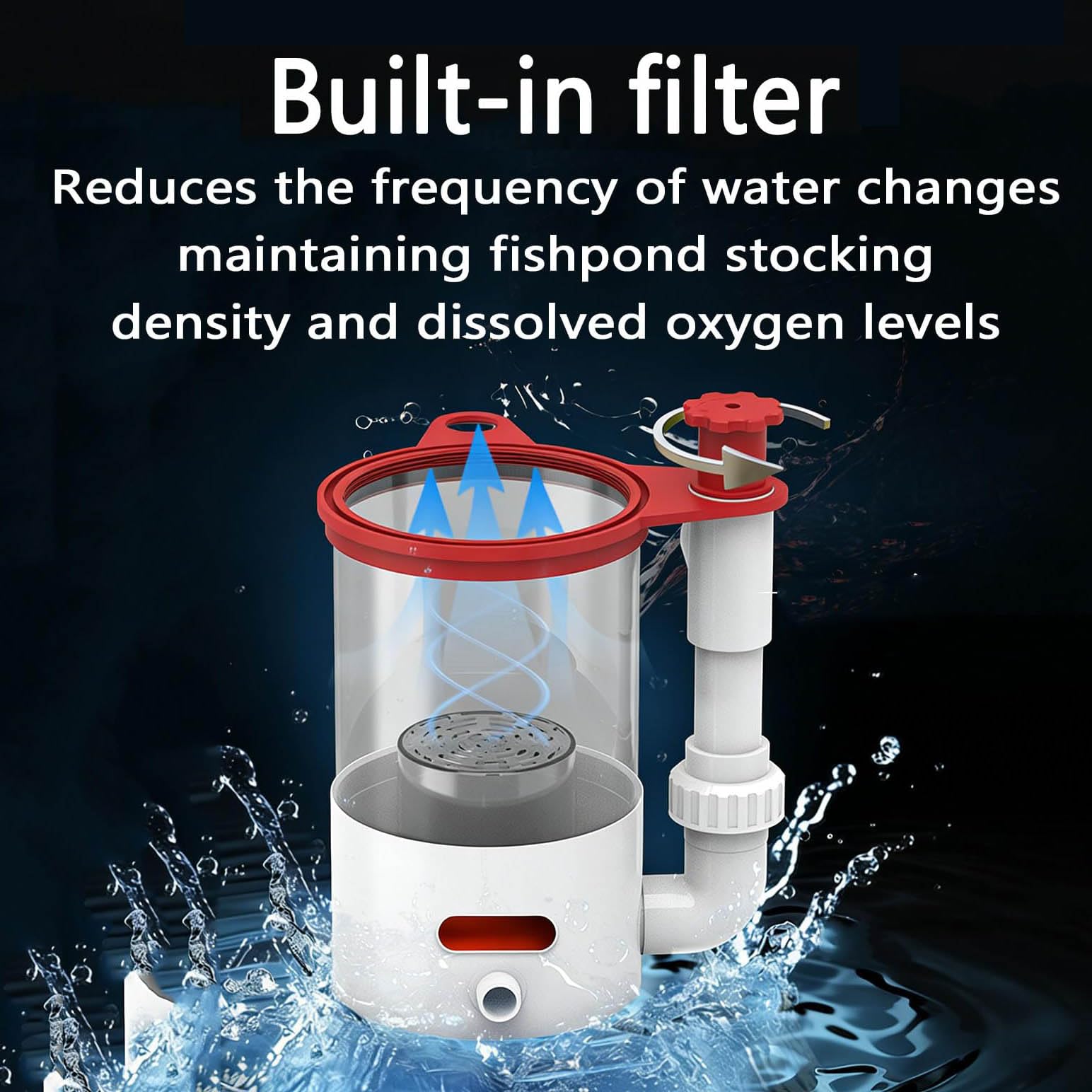 Proteinabschäumer für Aquarien – 1-1,5 Tonnen Kapazität, integrierter Filter für effiziente Abfallentfernung, kein Strom erforderlich, ideales Aquarium-Filtersystem