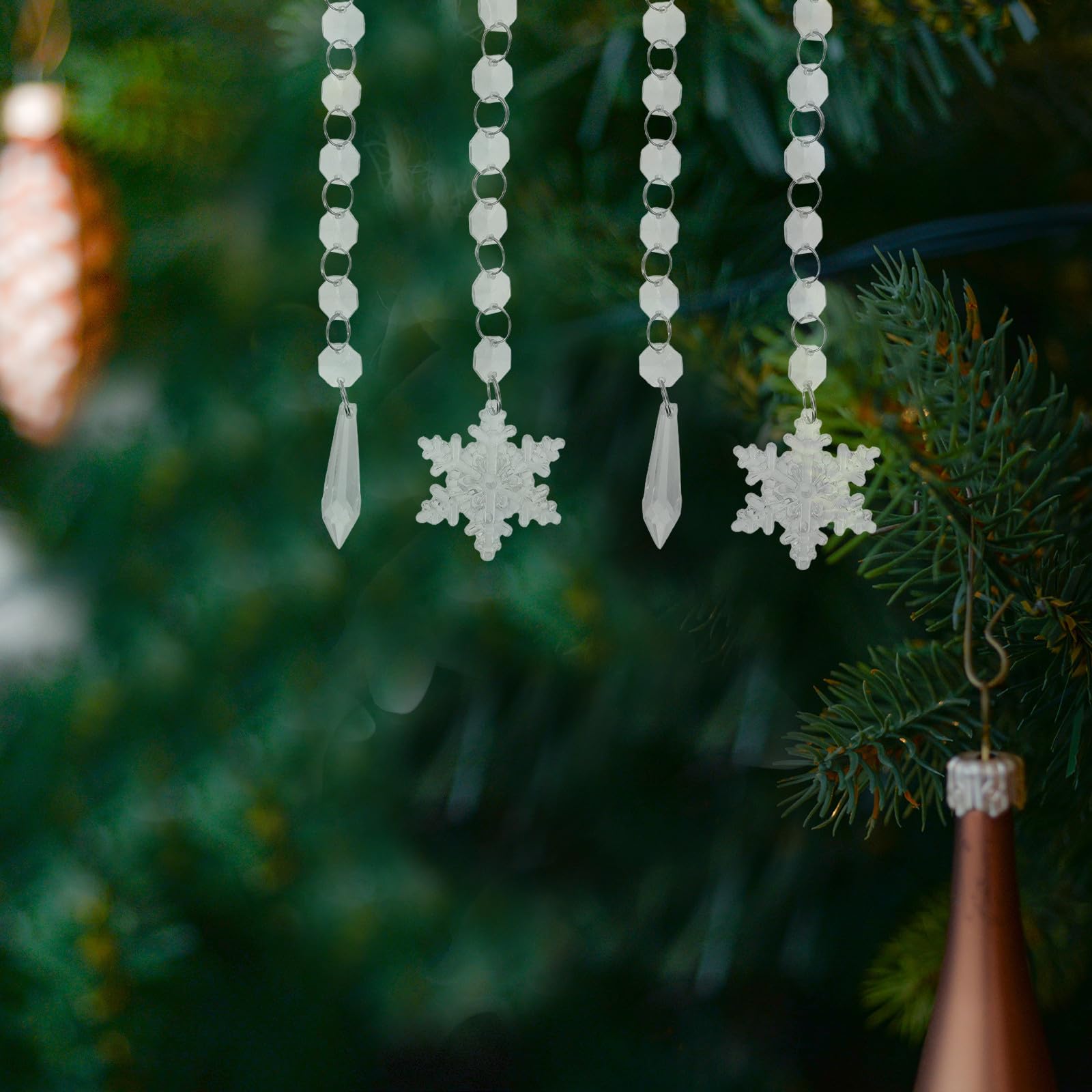 TOYANDONA 48 Stück Weihnachtliche Acryl Eiszapfen Anhänger für
