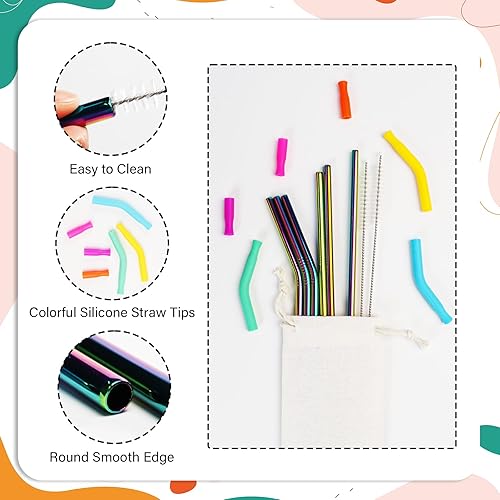 Miniatura 4 de AQUAPHILE Pajitas de acero inoxidable para vaso Stanley de 40 onzas, popote extra largo de 12 pulgadas de repuesto para accesorios de taza Stanley,