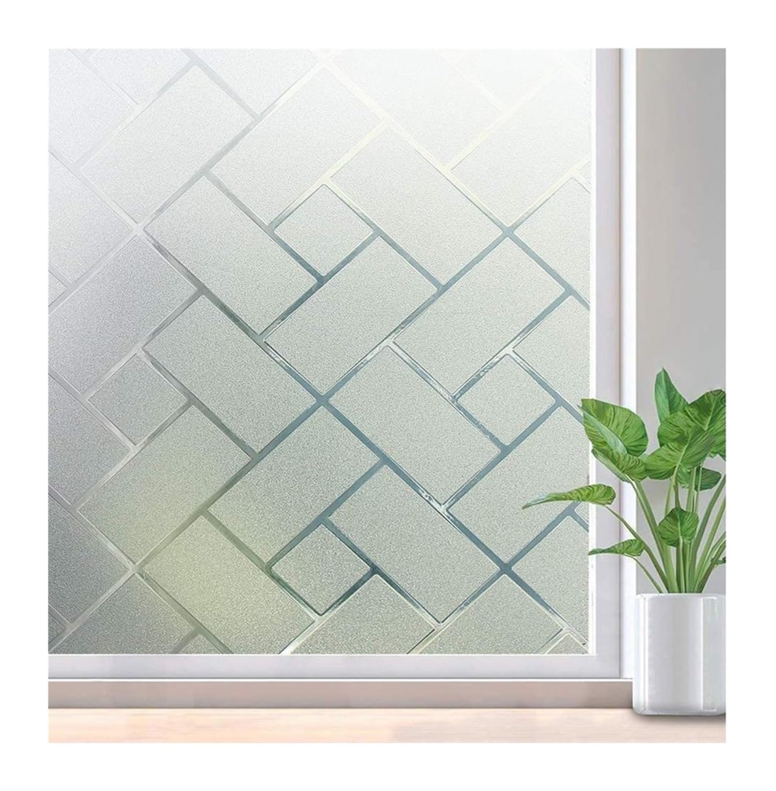Window Film Window Stickers Glass Sticker Anti Film The PET Electrostatic Patch Self-adhesive Frosted(Bricks,45 cm x 300 cm)