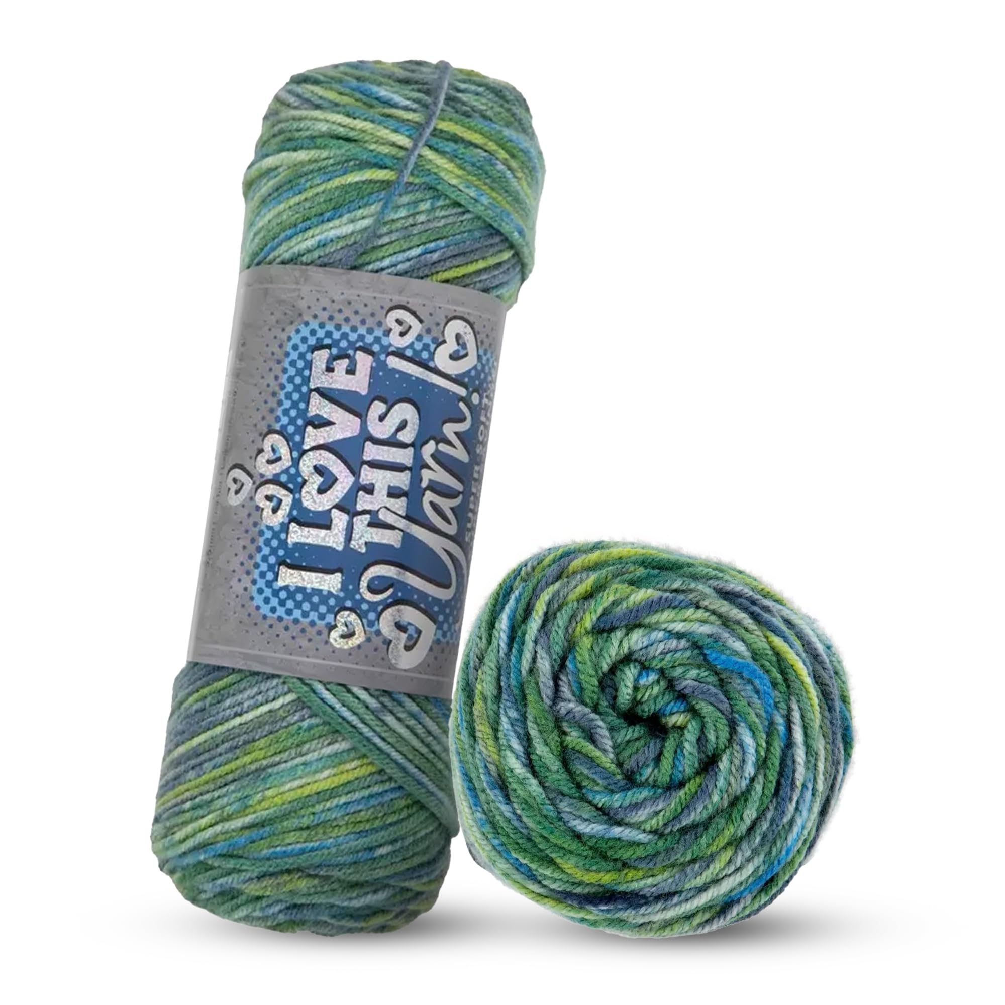 Hobby LobbyBlue Green Multi Print I Love This Yarn