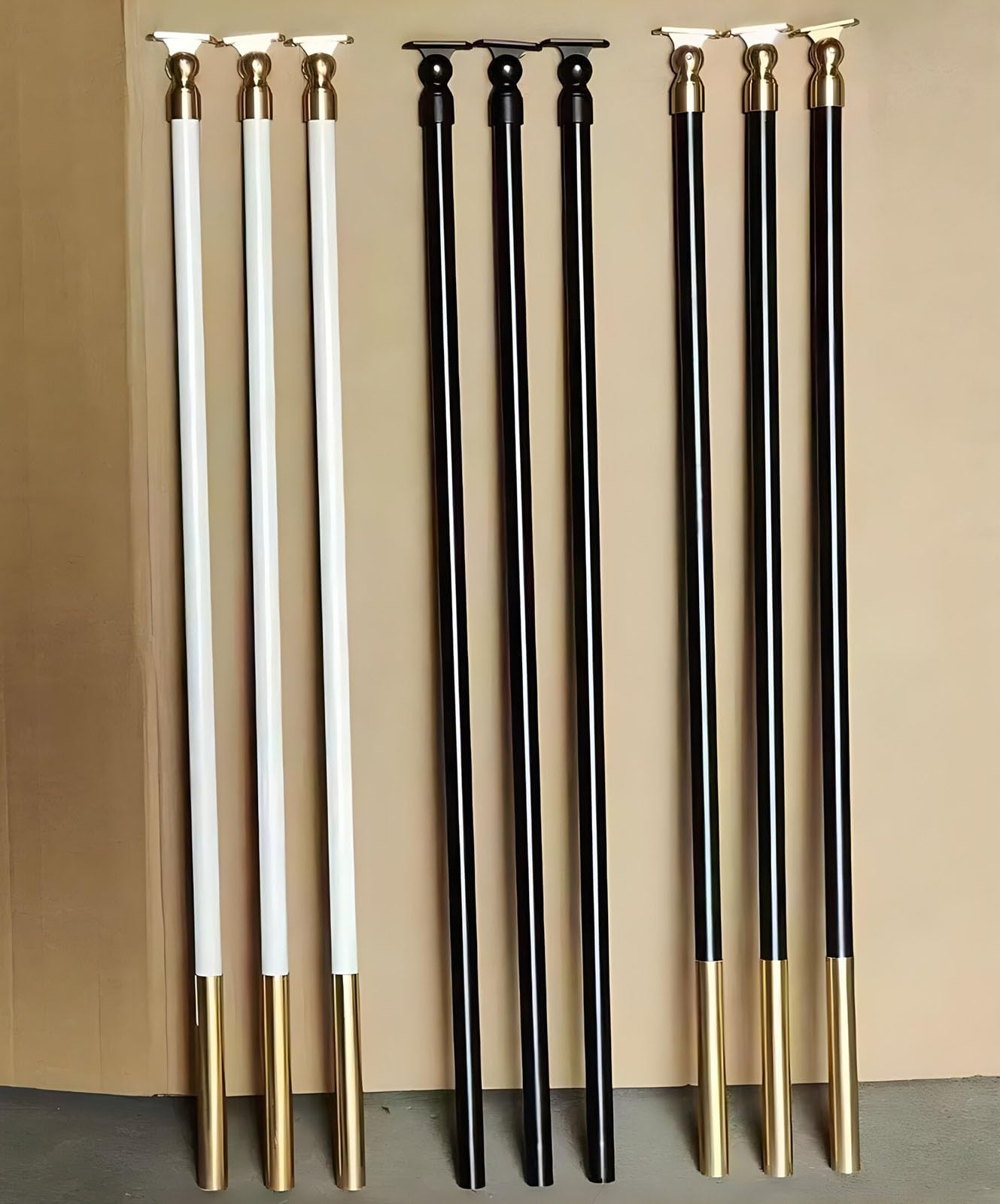 Balustrady 75/85/95/105/115/125 cm, 2/5/10 sztuk Schody ze śrubami Okrągła aluminiowa poręcz na schody zewnętrzne, taras, werandę, wysoce spersonalizowana, czarna - 10 sztuk - 95 cm/37,5 cala