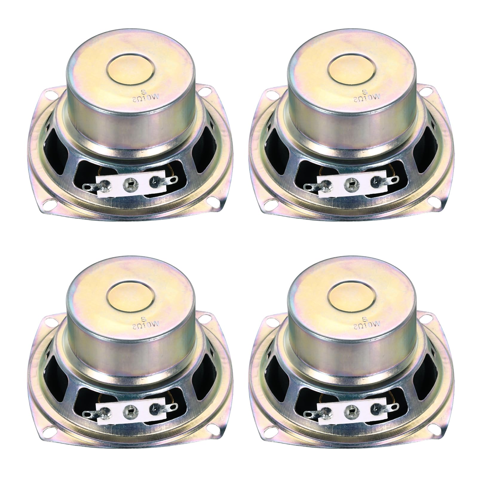 QUARKZMAN 4 Haut-parleurs 10W 8 Ohm en métal Coquille Carrée Interne Micro Anti-Magnétique pour Mini Haut-parleurs DVD EVD Multimédia Mobile Portable Machine Publicitaire