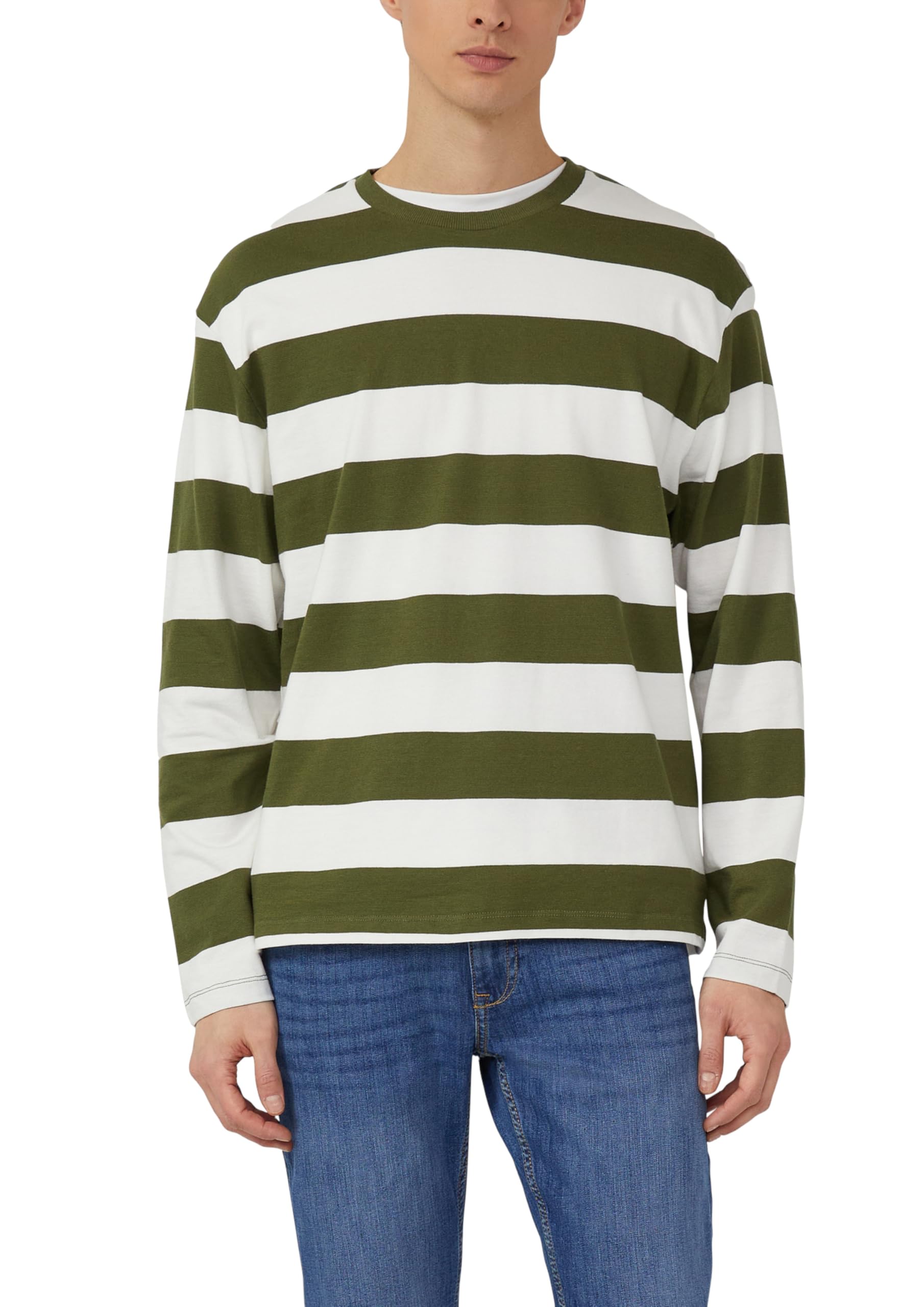 s.Oliver Gestreiftes Langarmshirt aus Baumwolle im Modern Fit