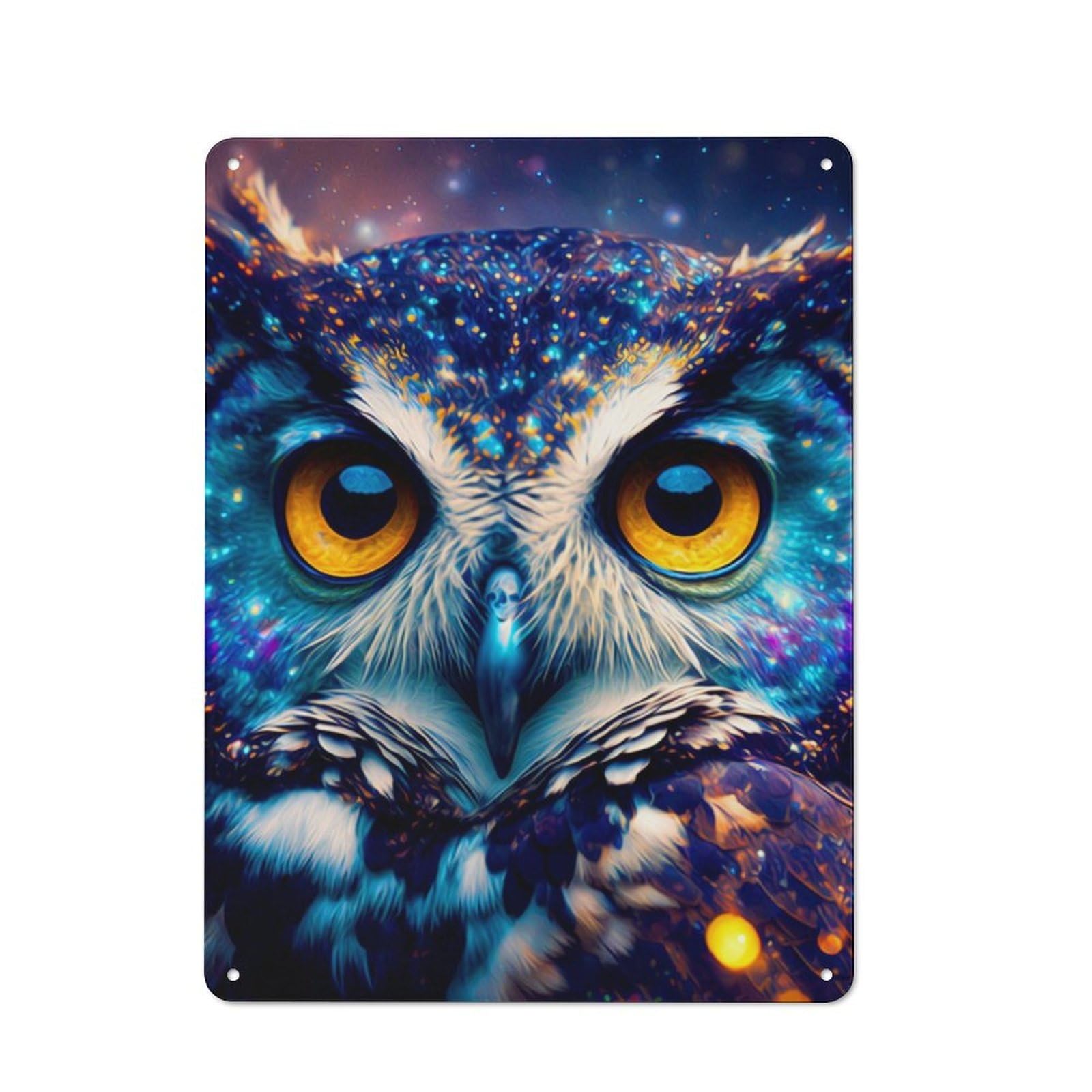 Junmoney Owl Retro Metal Wall Sign 40X30cm For Man Cave Or Games Room, For Man Cave Decor Fans Refreshing A Room In Autumn